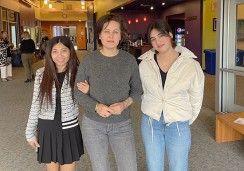 Filmmaker Sahraa Karimi and two TC3 student